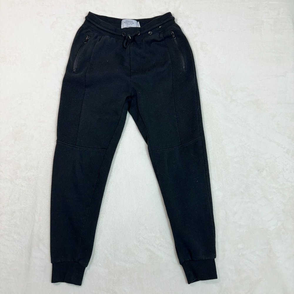 Urban Heritage Youth L Black Jogger Elastic Waist Drawstring Casual Sweatpants